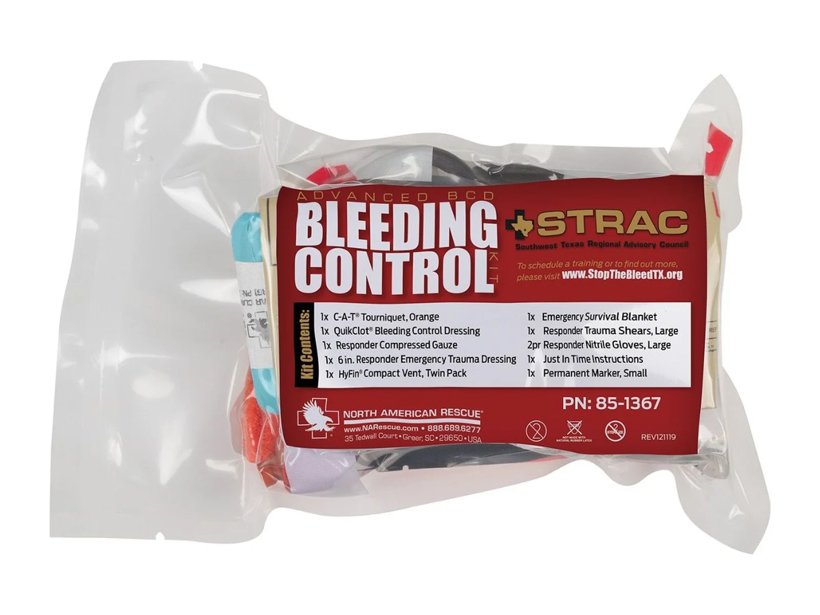 North American Rescue STRAC Personal Bleeding Control Kit in a nylon pouch