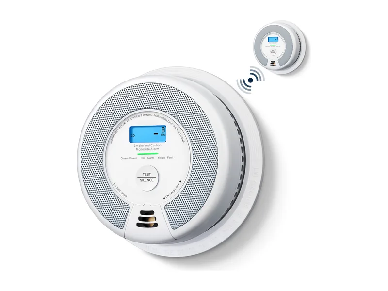 X-Sense SC07-W round white smoke and carbon monoxide alarm with digital display